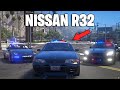 I Used A NISSAN GTR R32 To Run From The Cops On GTA5RP!