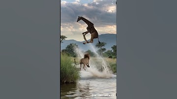 Giraffe attacked the Lion #python #snakevideo #youtubshurt #varalvideo #animals