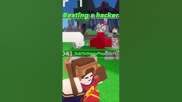 Beating a hacker in roblox bedwars #roblox #shorts
