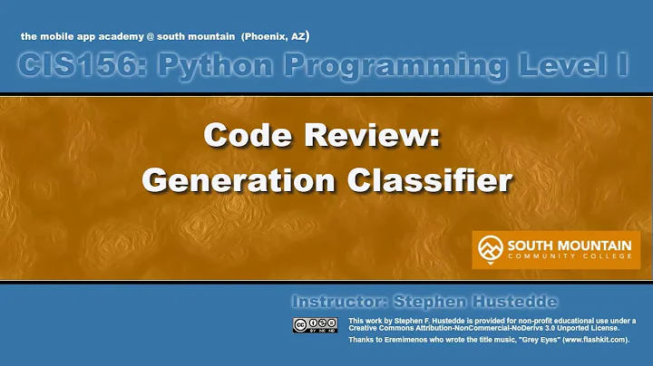 Python 02H1 - Code Review: Generation Classifier