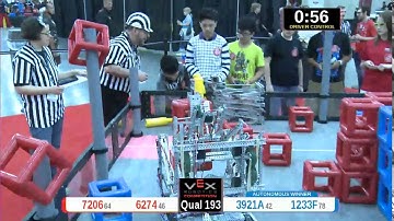 2015 VRC Engr Q193 - 7206 6274 vs 3921A 1233F - 30 to 54 - VEX Worlds 2015 - Engineering Division