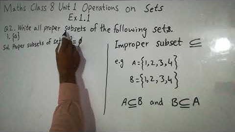 Mathematics Class 8 Operations on Sets  Ex 1.1 Unit 1