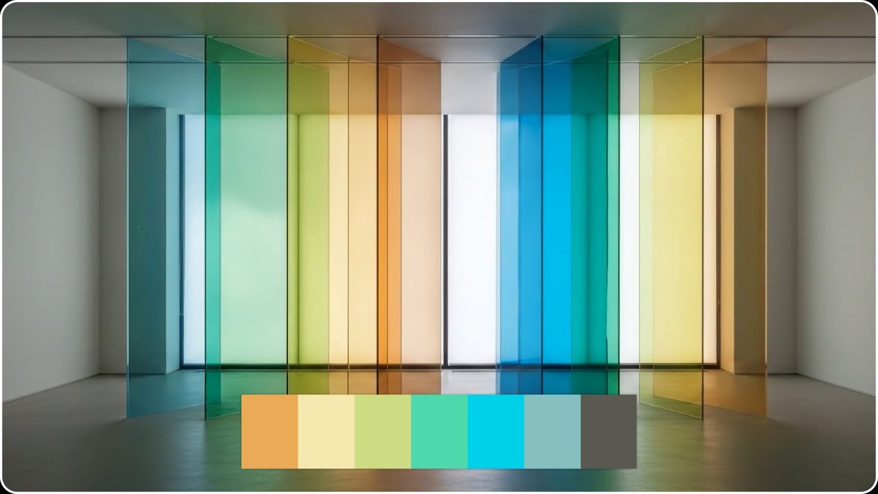 Layered Colored Glass with Soft Daylight — Cinematic Color Palette | Color Vibe Archive