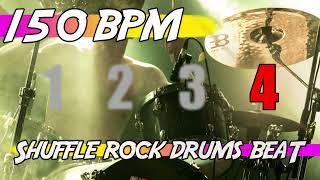✅ 150 BPM Backing Track 🥁 Ten minutes of shuffle rock drums beat