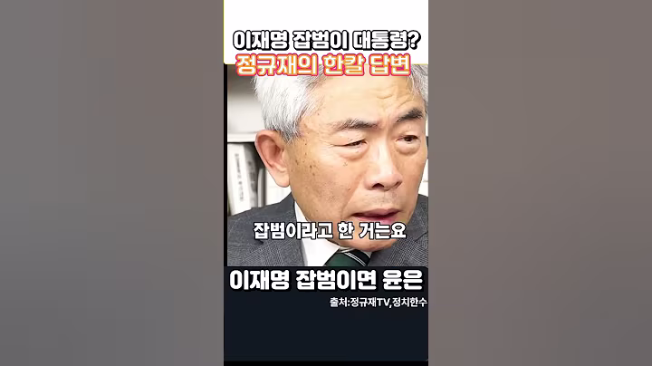 이재명 잡범이 대통령? 정규재의 한칼 답변! 그러면 윤석열은? #이재명 #대통령 #윤석열