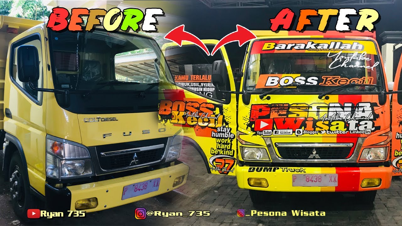 DESAIN CUTTING STICKER TRUCK CANTER 2020 PESONA WISATA TRUCK MANIA INDONESIA YouTube