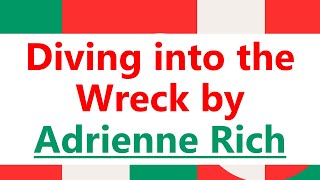 MA English Poems | Diving into the Wreck by Adrienne Rich | English Literature | Urdu/Hindi