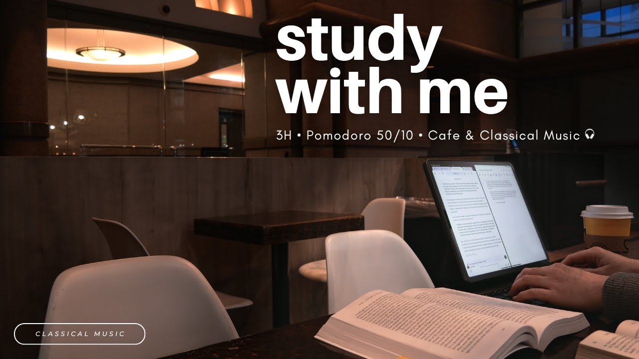 3-HOUR STUDY WITH ME 🏛️ Piano & Classical Music 🎻 Pomodoro 50/10 / Dark Academia Ambience [Music]