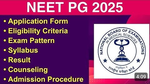 NEET PG 2025 Eligibility criteria,Exam pattern, syllabus, Application form #neetpg ,#neet#neetupdate