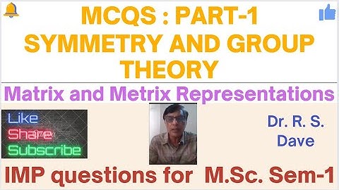 MCQs (Part-1)Symmetry and Group Theory: #chemistry #practical #UGC CSIR NET Exam