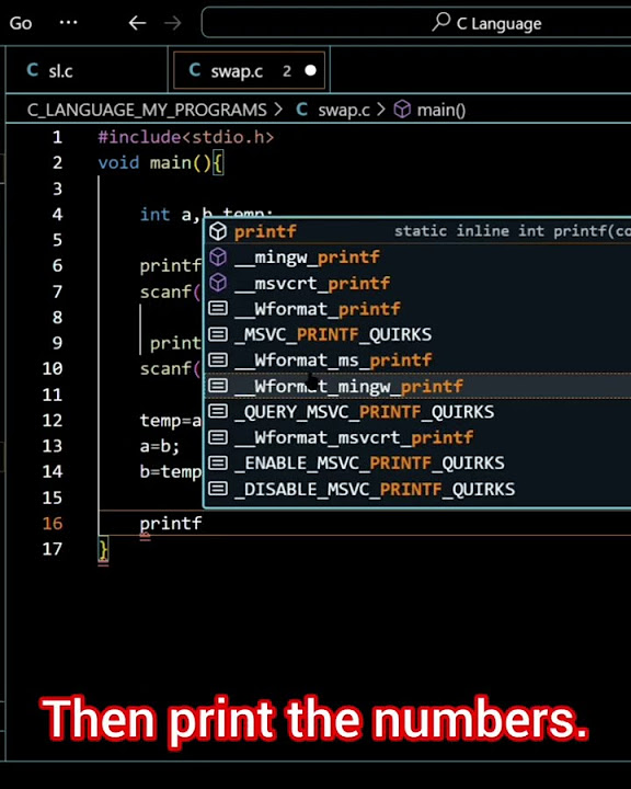 How To Swap Two numbers Using Temporary Variable In C Language | # ...
