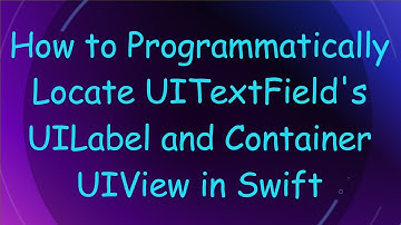 How to Programmatically Locate UITextField