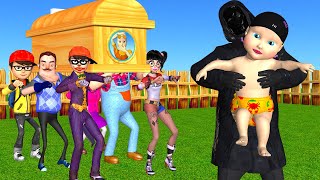 Scary Teacher 3D Nick Troll Cut Hair Doll Squid Game with Masked Person to party 4 Neighbor