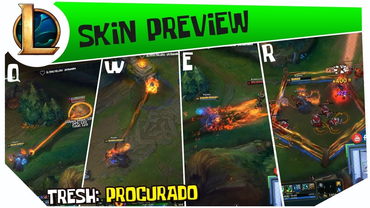 ★ LOL ★ PROCURADO: TRESH 1350RP ★ SKIN PREVIEW ★ - YouTube