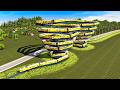 Train Climb and Wraps Up and Down Two Rails Like Hurricane🚂Double Rail Spiral Extreme🚦Trainz 2019