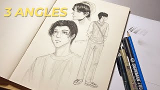 Drawing 3 Boys from Different Angles ✏️ A Relaxing Lofi Art Study screenshot 1