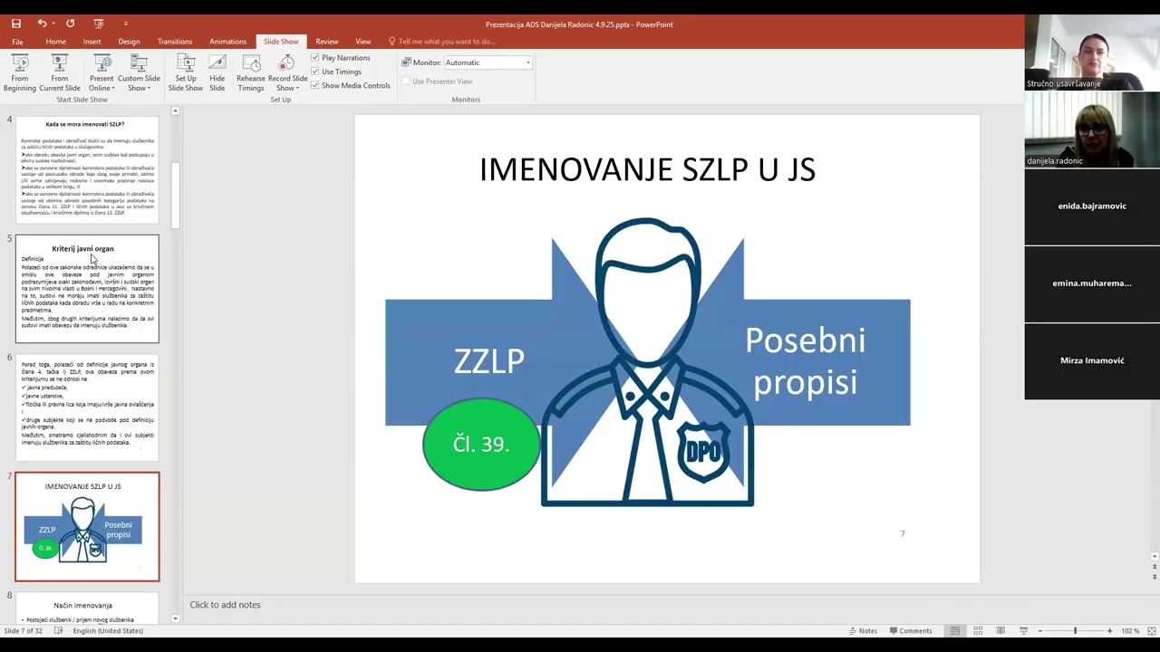 Službenik za zaštitu ličnih podataka: Imenovanje, status i zadaci – Online edukacija