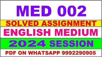med 002 solved assignment 2024 | med 2 solved assignment in english 2023-24 | med 2 2024