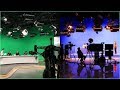 Virtual studio background set lighting for tv live news  green screen vs blue screen