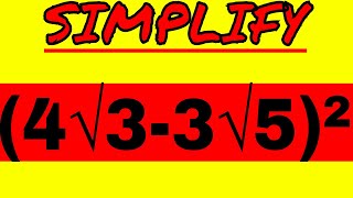 Simplify (4√3-3√5)²|Class 9th Lesson 1|Real Numbers|Q.21(xi)|Xam Idea Proficiency Exercise|