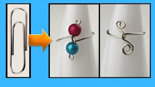 Easy Beaded Paperclip Ring Twisted Wire DIY Tutorial