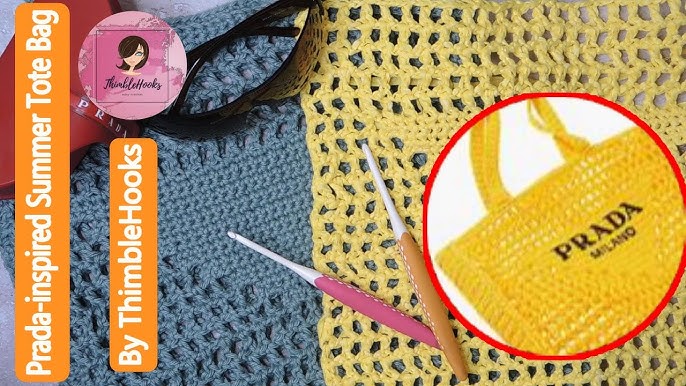 Easy Prada Crochet Raffia Tote Bag Tutorial, Crochet Bag, Net Bag