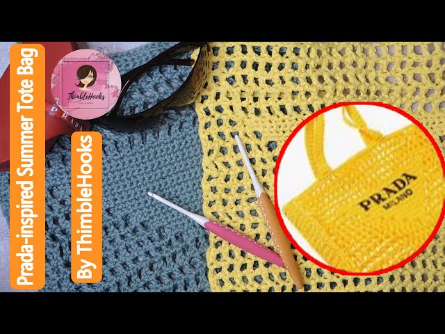 EASY Prada Inspired Raffia or Cotton Summer Bag Tote / Crochet / How to do  it 