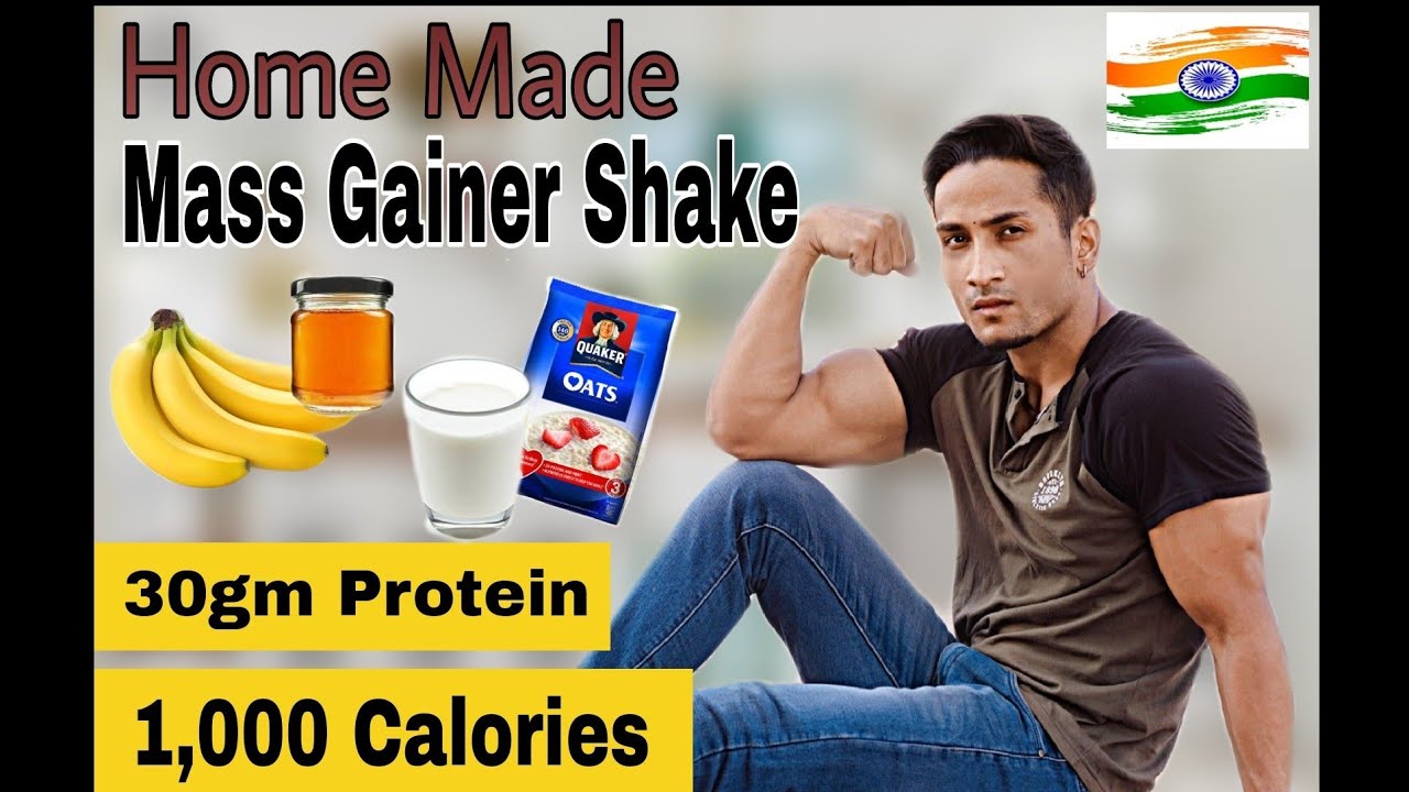 HOMEMADE Mass gainer shake(1000 CALORIE) for MUSCLE BUILDING & BULK