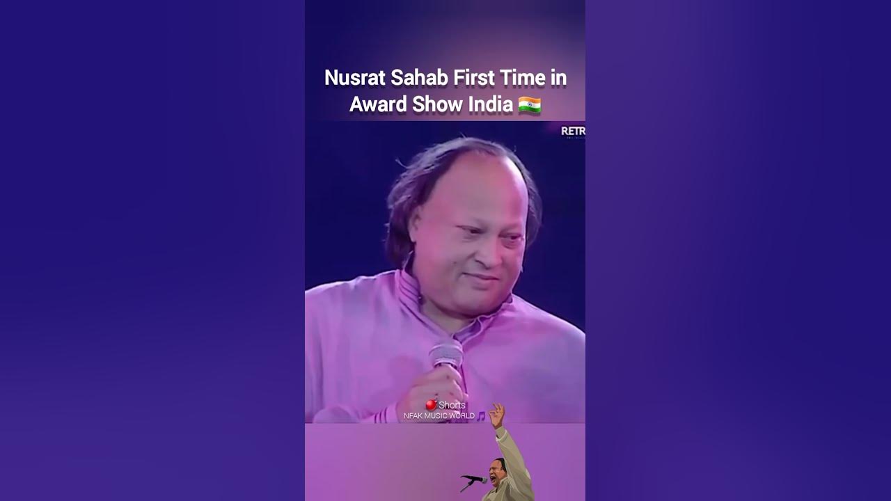 Nusrat Sahab In Award Show India 🇮🇳 - Award goes to Amir Khan #trending #nfak #qawwali #shorts