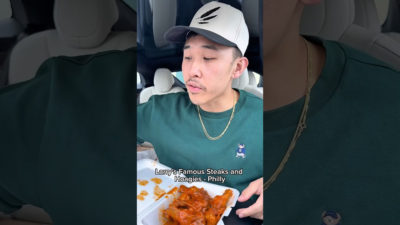 Rating wings at Larry’s Famous Steaks and Hoagies in Philly