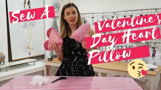 Sew A Valentines Day Heart Pillow with Free Sewing Pattern, Perfect for  Kids!