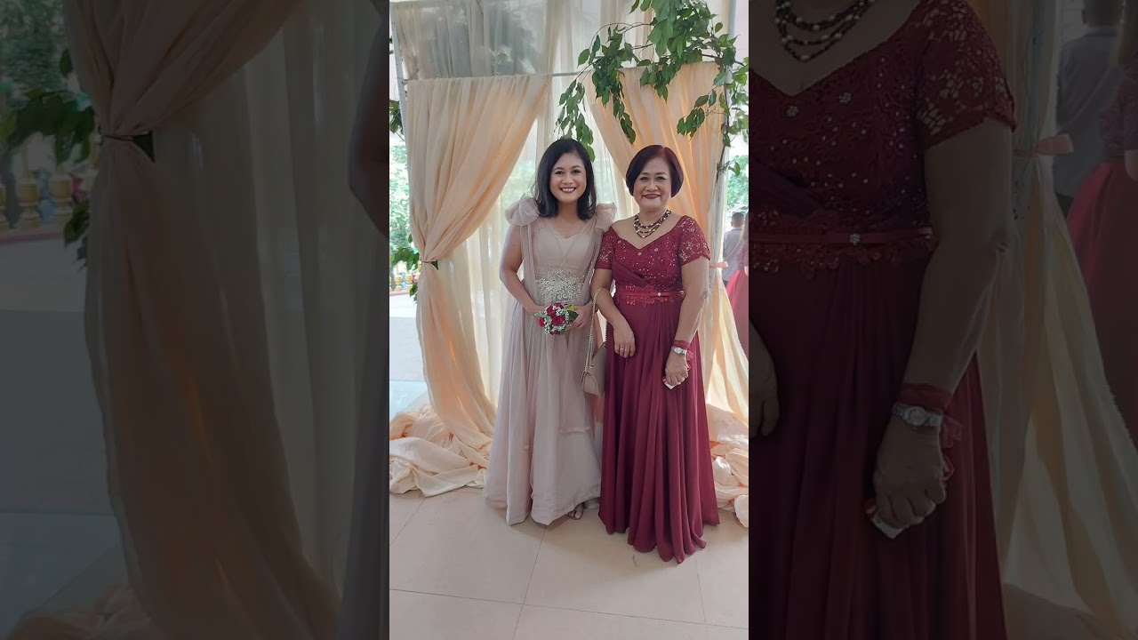 Mom of the bride or groom gown or primary sponsors gown. Chiffon lined  materials featuring loops design with sequins and lace for a more elegant  looking. | Lazada PH