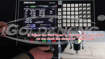 NK280 (9)- How to operate machining and adjust the Spindle Speed and Feed Speed in NK280B system
