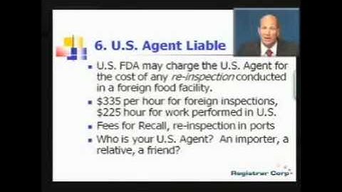 U.S. FDA EXPORT REGULATIONS - Part 6: Top 10 Requirements of Food Safety Modernization Act (FSMA)