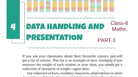 (PART-5)  Data Handling and Presentation/ Class-6 Maths NCERT Chapter-4 Ganita Prakash Solution 