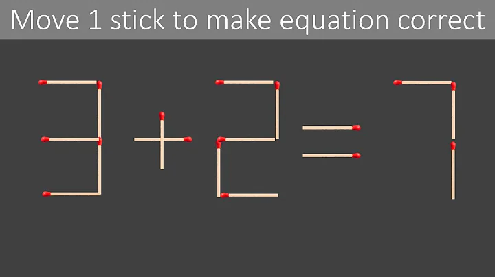 3+2＝7】 Move 1 Stick Challenge 62| Mind tests