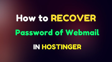 How to recover password of Webmail in  Hostinger account #webmail #passwordrecover