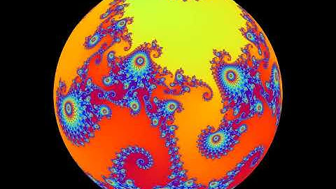 Mandelbrot set projected on a rotating Riemann-sphere