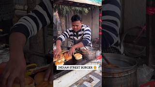 स्ट्रीट तवा बर्गर | Street tawa burger indianstreetfood tawaburger tawa burger streetfoodindia
