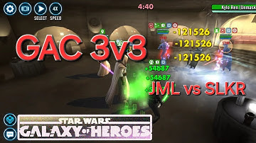 SWGOH GAC 3v3 - JML JKL JKR vs SLKR