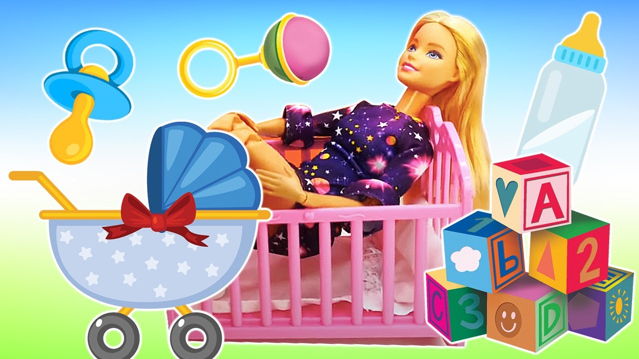 Barbie achète les affaires pour bébé. Vidéo en français pour