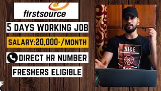 Firstsource Non-Voice Job: Virtual Interview Round 1 | Freshers 2024 | 5 Days Working | Many Benefit