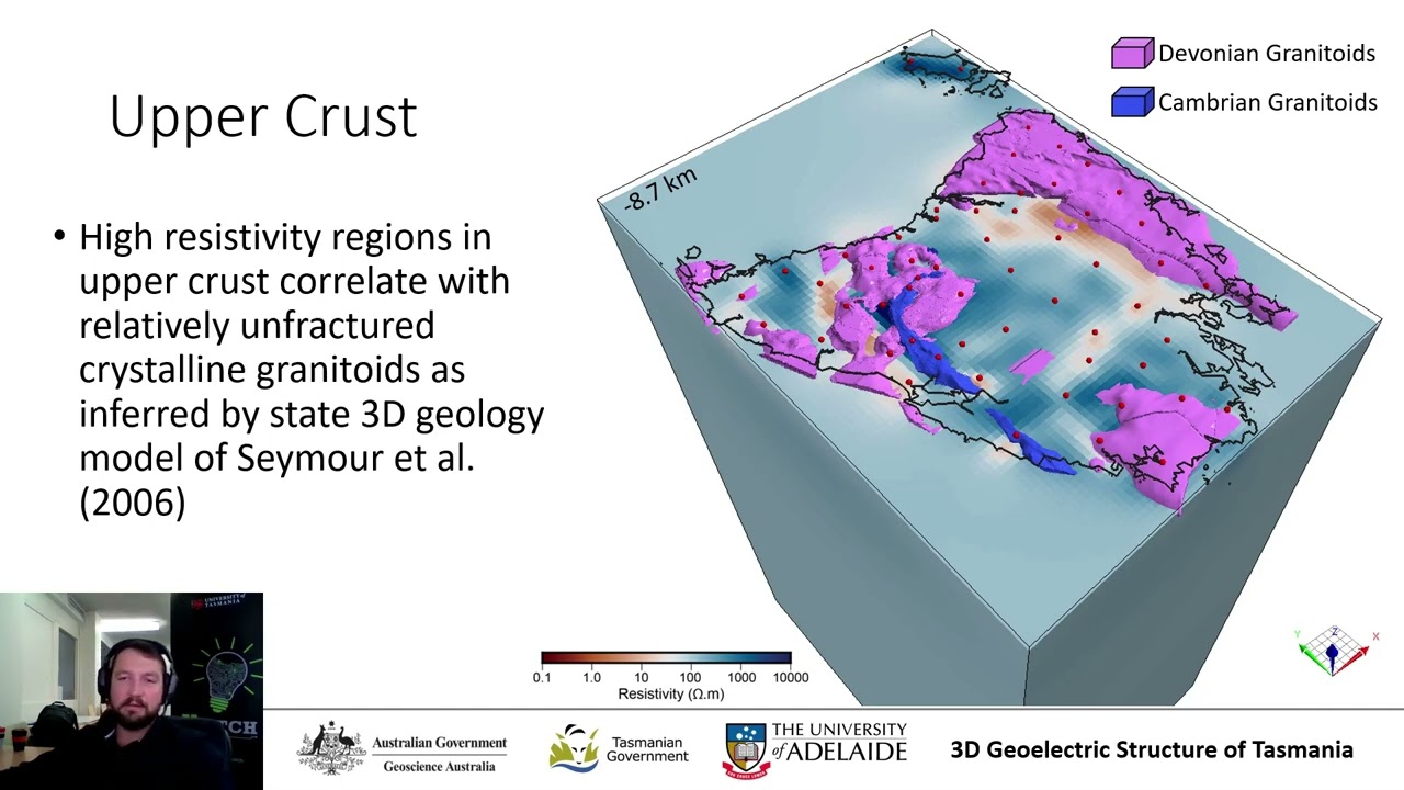 Thomas Ostersen presents 'Geoelectric Structure of Tasmania from Multi-Scale Magnetotelluric Data'