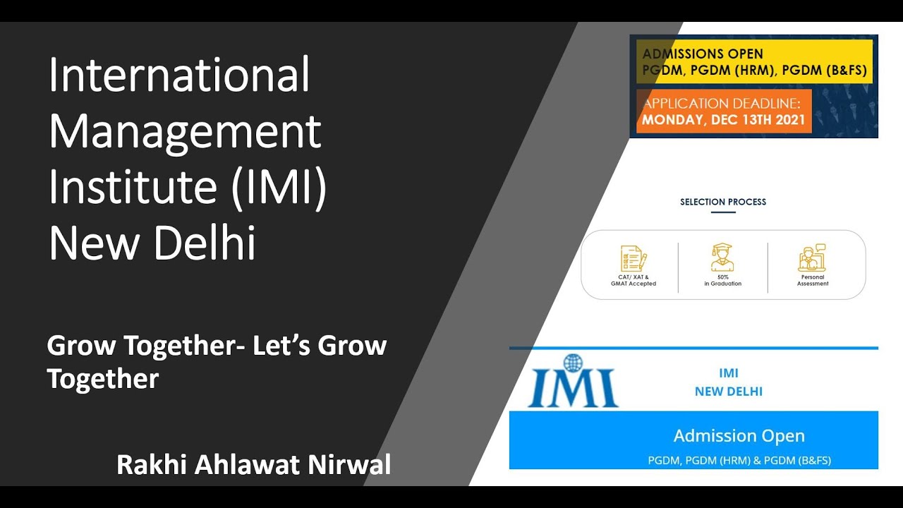 IMI Delhi || International Management Institute-IMI| Last Date to Apply||Cut Off|CAT|XAT|GMAT| IMI-D