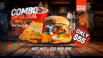 Food Menu Promotion Video for Restaurant - After Effects Template