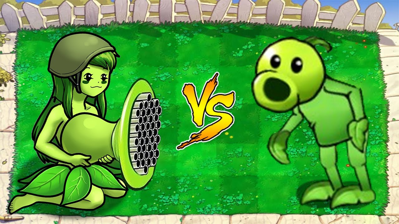 Girl Gatling Pea Vs Zombie Pea Vs Giga Gargantuar Vs Dr Zomboss Plants ...