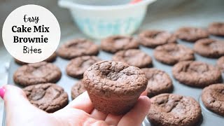Easy Cake Mix Brownie Bites | 3-Ingredient Recipes | Cake Mix Brownies