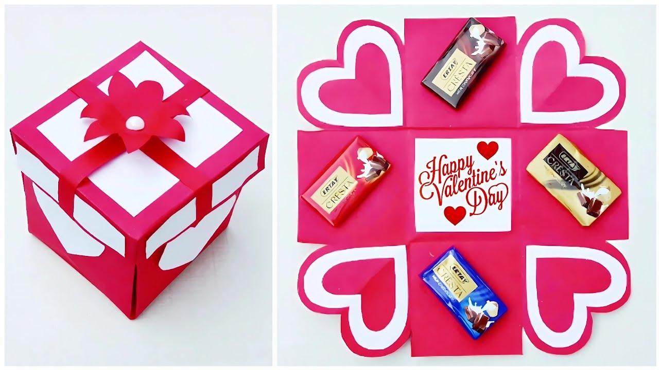 How To Make Explosion Box For Valentine's Day/Handmade Explosion gift ...