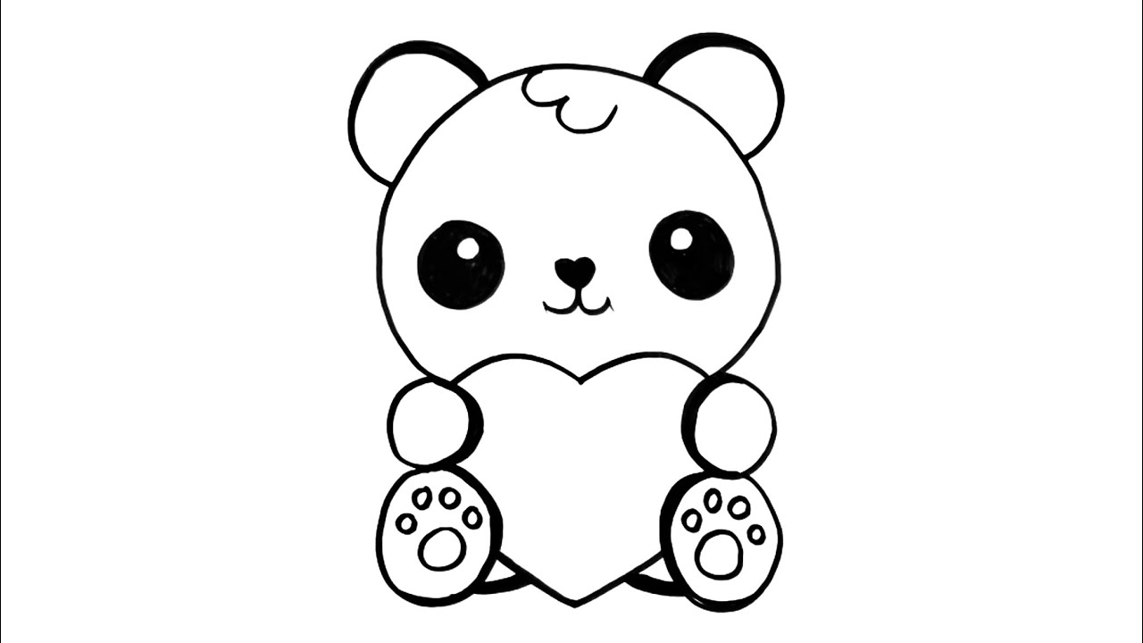 How To Draw A Cute Panda Easy Drawings Step By Step Youtube