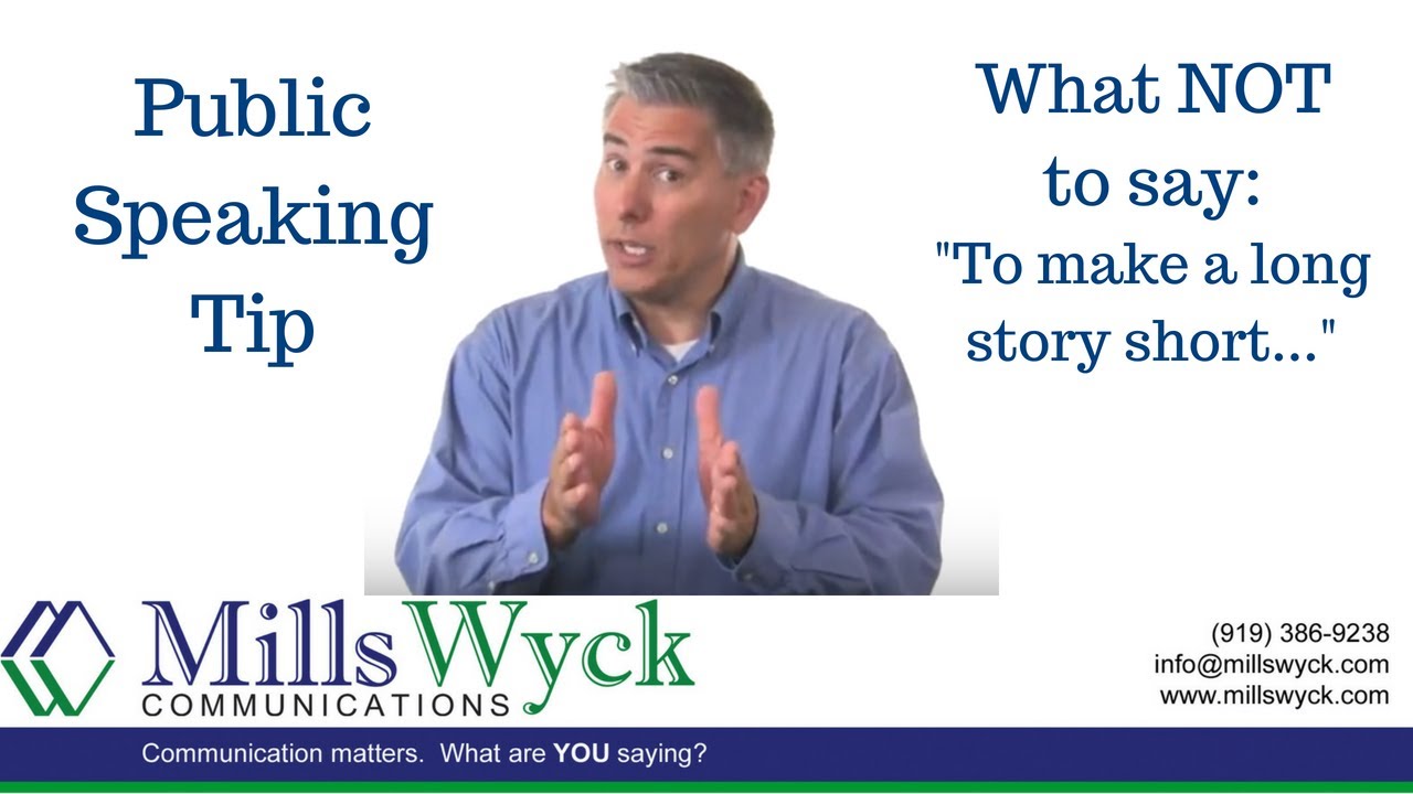 What NOT to Say: To make a long story short - Public Speaking - YouTube